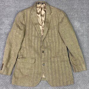 Lands End Baird McNutt Blazer Sport Coat Men's 38R Fits 36S Golden Brown Linen